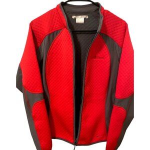 Nike Golf Women Sphere Thermal Jacket Size L 12-14 Orange Gray Front Zip Pockets